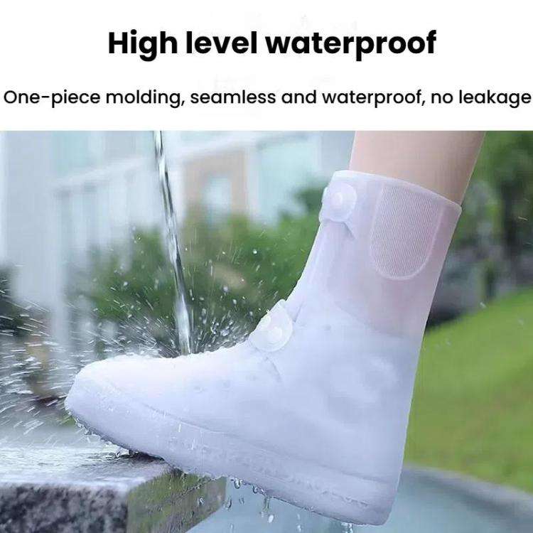 18cm Outdoor Thickened Wear-Resistant Mid-Tube Rainproof Shoe Covers, Size: XXXL 46-(Blue)