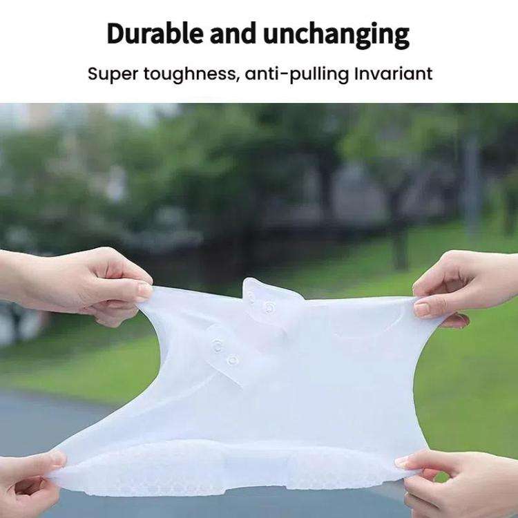 18cm Outdoor Thickened Wear-Resistant Mid-Tube Rainproof Shoe Covers, Size: L 37-39(White)