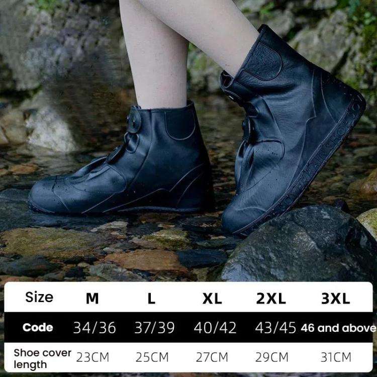 18cm Outdoor Thickened Wear-Resistant Mid-Tube Rainproof Shoe Covers, Size: XXXL 46-(Blue)