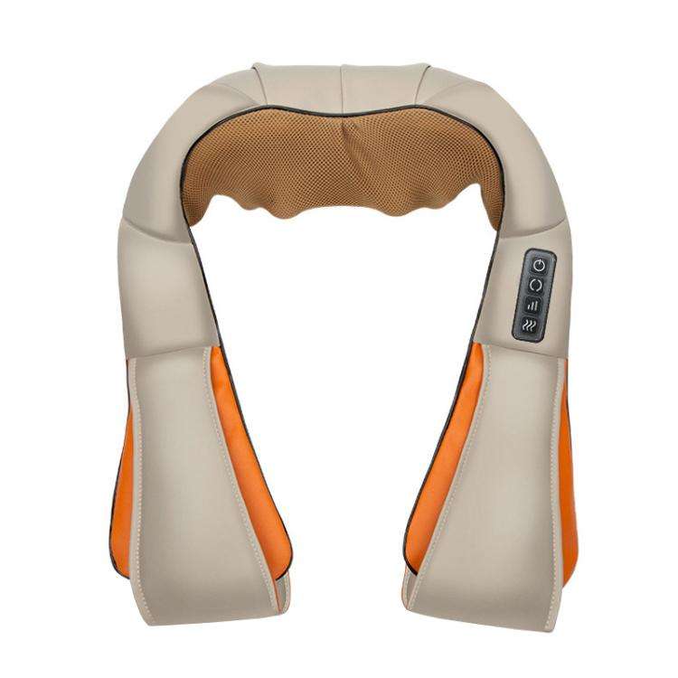 Car Household Massage Shawl Heated Shoulder And Cervical Massager EU Plug(Beige+Orange)