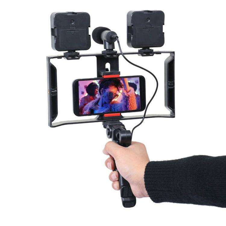 Smartphone Video Rig Kit with LED Fill Light & Microphone All-in-One Mobile Live Streaming(AY-49X)