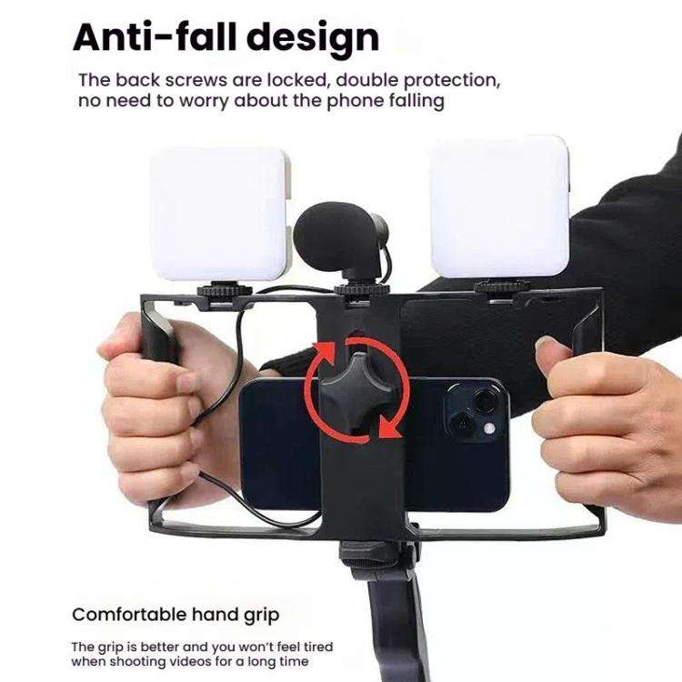 Smartphone Video Rig Kit with LED Fill Light & Microphone All-in-One Mobile Live Streaming(AY-49X)