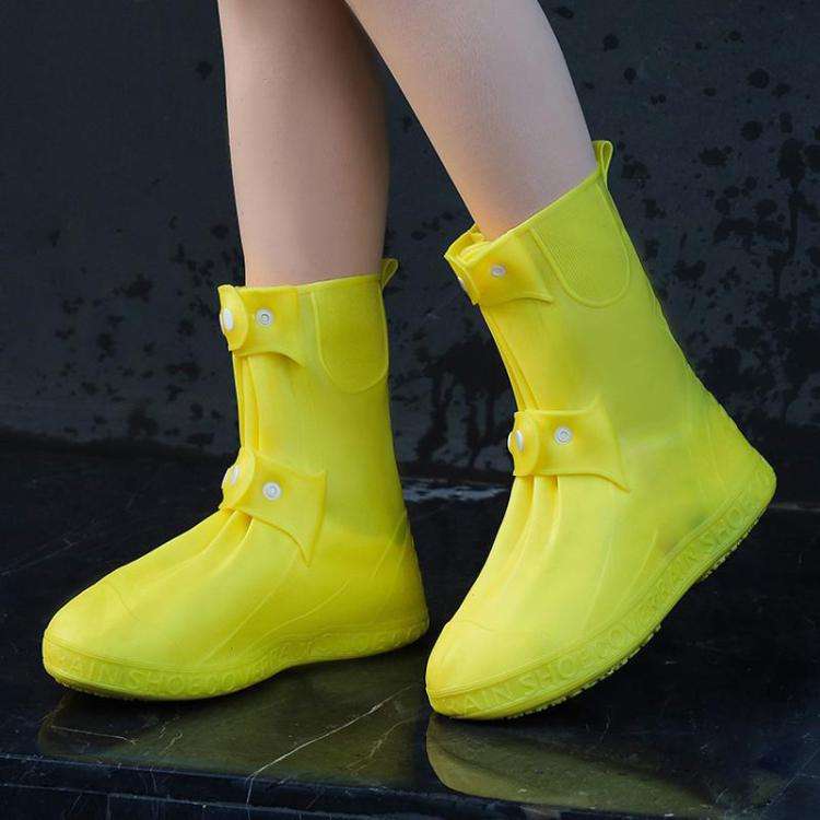 25cm Outdoor Thickened Wear-Resistant High-Tube Rainproof Shoe Cover, Size: L 37-39(Lemon Yellow)