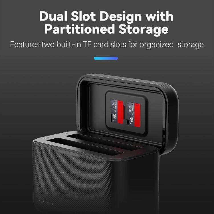 For Insta360 X4 TELESIN Battery Charger Dual Battery Storage Charging Case
