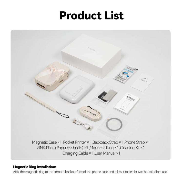 TELESIN Portable Instant Photo Printer With Magnetic Bag & Self-Adhesive Photo Paper For Travel &...