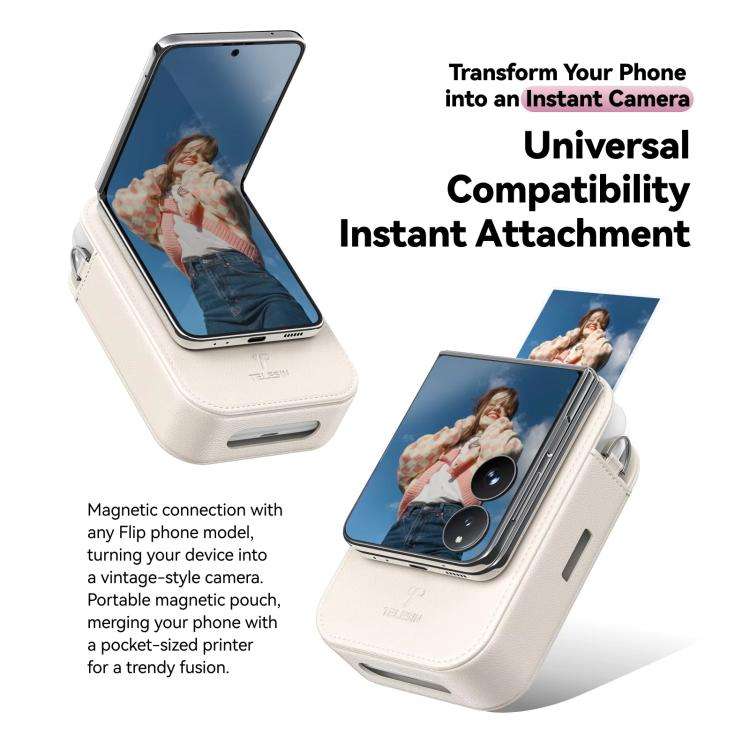 TELESIN Portable Instant Photo Printer With Magnetic Bag & Self-Adhesive Photo Paper For Travel &...