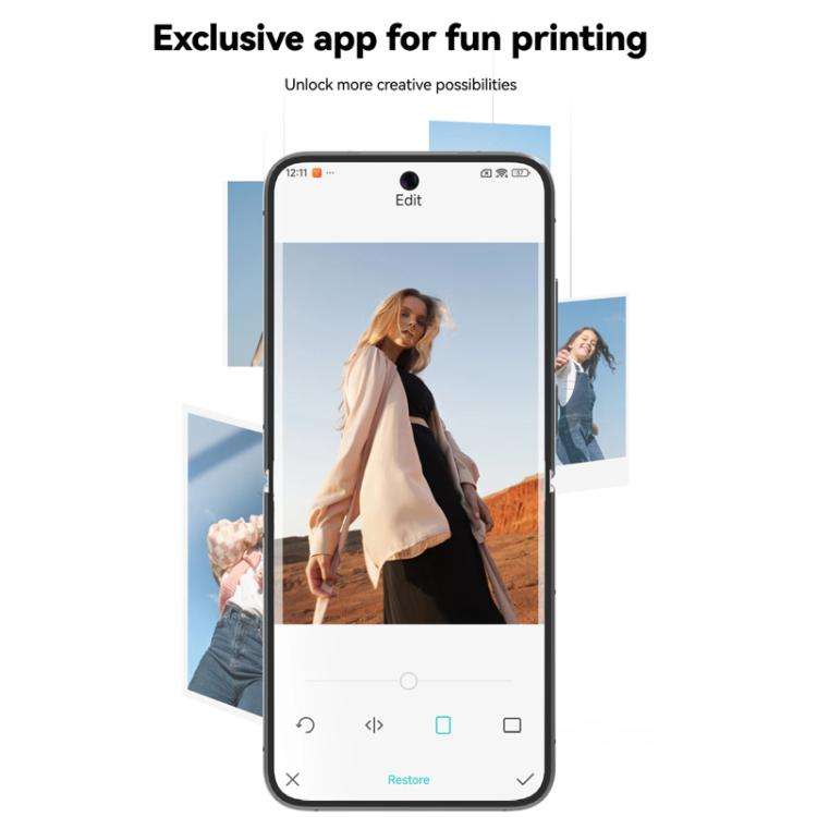 TELESIN Portable Instant Photo Printer With Magnetic Bag & Self-Adhesive Photo Paper For Travel &...