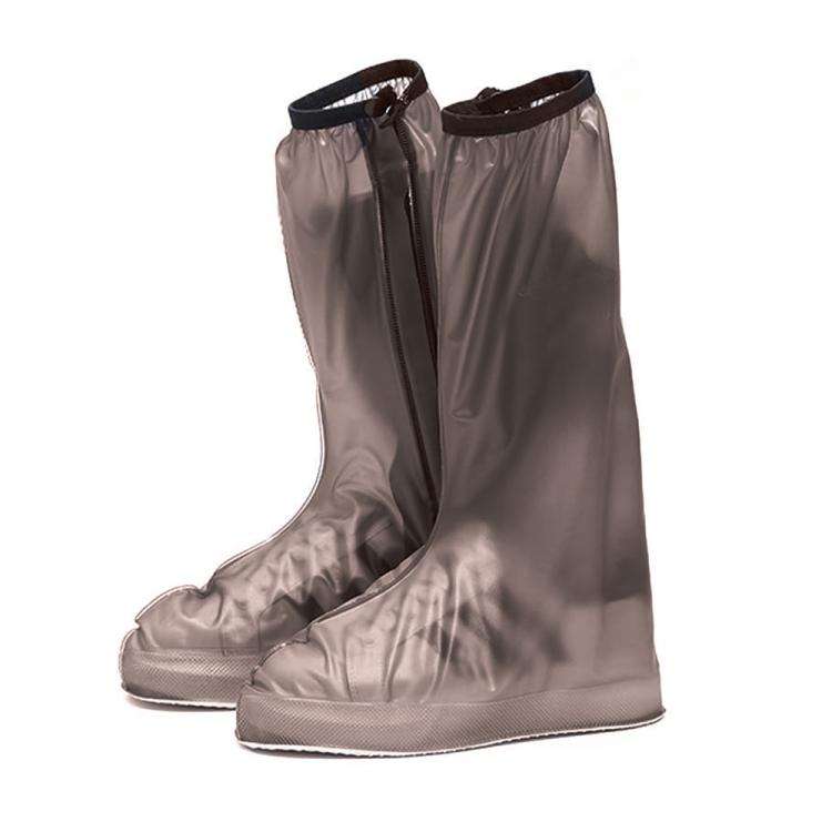 38cm Outdoor PVC Thickened Anti-Skid Rainproof High-Top Shoe Covers, Size: L 39-40(Coffee)