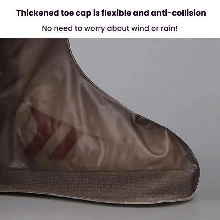 38cm Outdoor PVC Thickened Anti-Skid Rainproof High-Top Shoe Covers, Size: XL 41-42(Coffee)