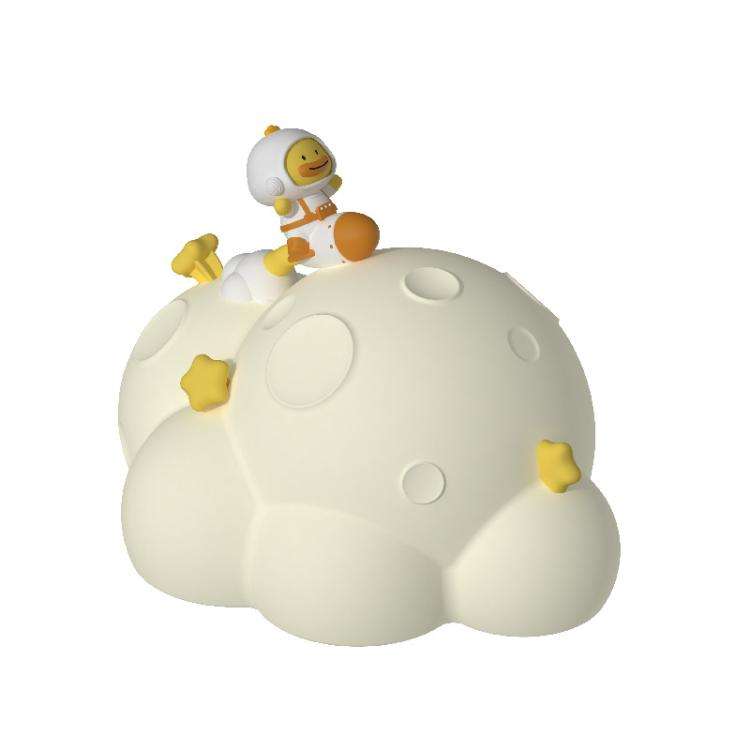 ICARER FAMILY IF-YD04 Cartoon Silicone Night Light Ornaments Astronaut Moon Lamp(Warm light)