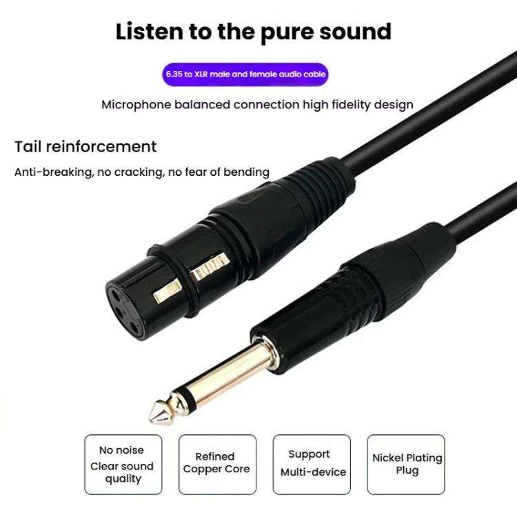 VEGGIEG 3Pin XLR Speaker Loudspeaker Cable Mixer Balanced Audio Microphone Cable, Length: 8m(6.5m...