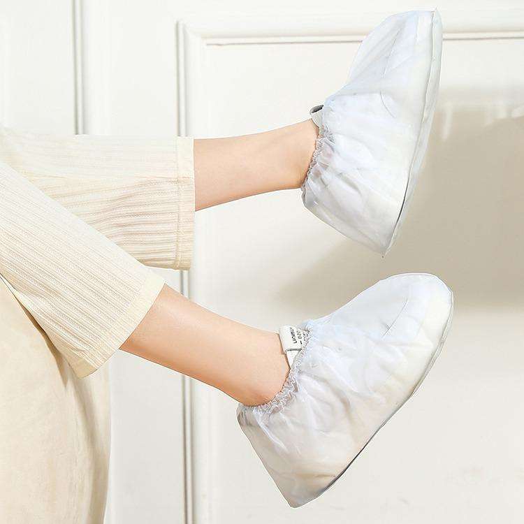 Outdoor Disposable Waterproof PVC Shoe Covers, Color: Low-tube White(S 33-36)