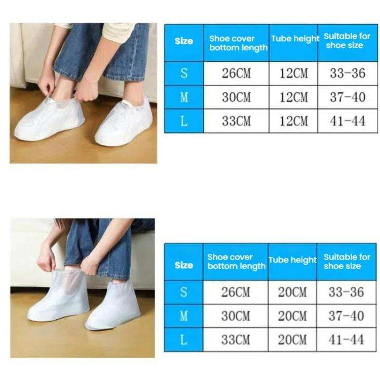 Outdoor Disposable Waterproof PVC Shoe Covers, Color: Low-tube White(S 33-36)
