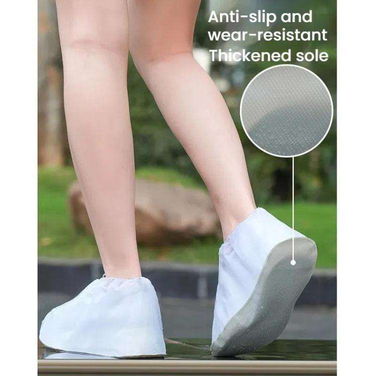 Outdoor Disposable Waterproof PVC Shoe Covers, Color: Low-tube White(S 33-36)