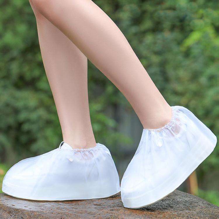 Outdoor Disposable Waterproof PVC Shoe Covers, Color: Low-tube White(S 33-36)
