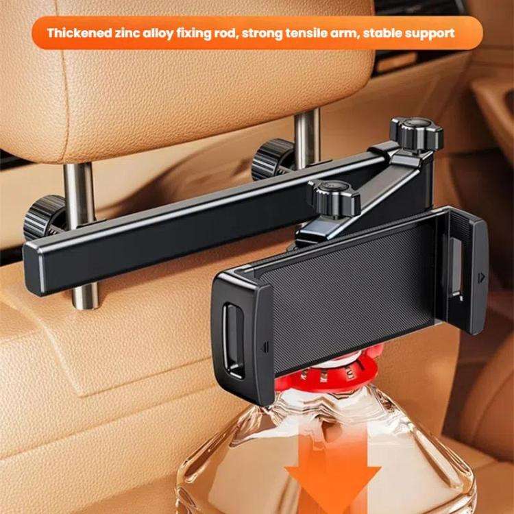 Telescopic Car Rear Pillow Phone Tablet Holder 2-Section Folding Headrest Bracket(Plastic Type)