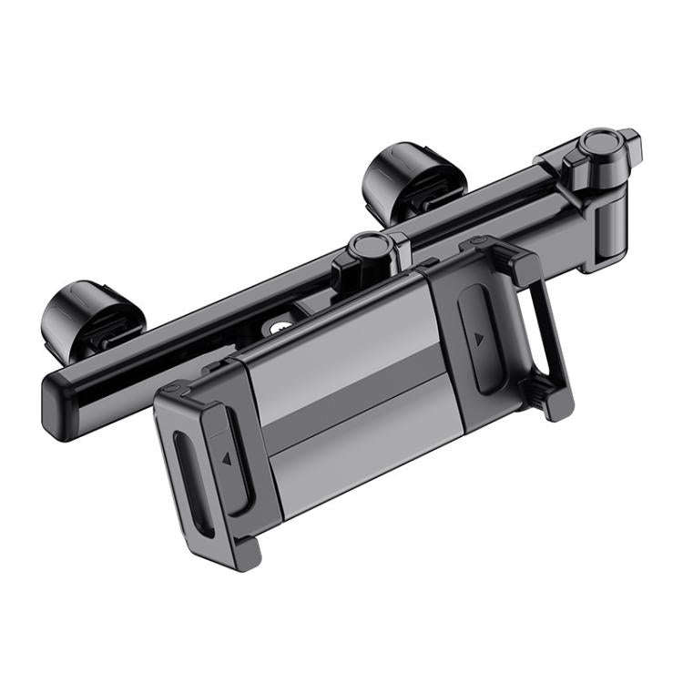 Telescopic Car Rear Pillow Phone Tablet Holder 2-section Folding Headrest Bracket(Black)