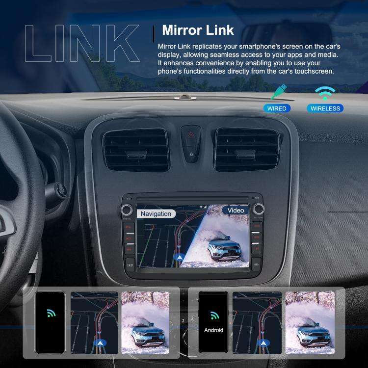 7 inch Horizontal Screen Android Navigation Car Bluetooth MP5 Player, For Renault / Captur / Symb...