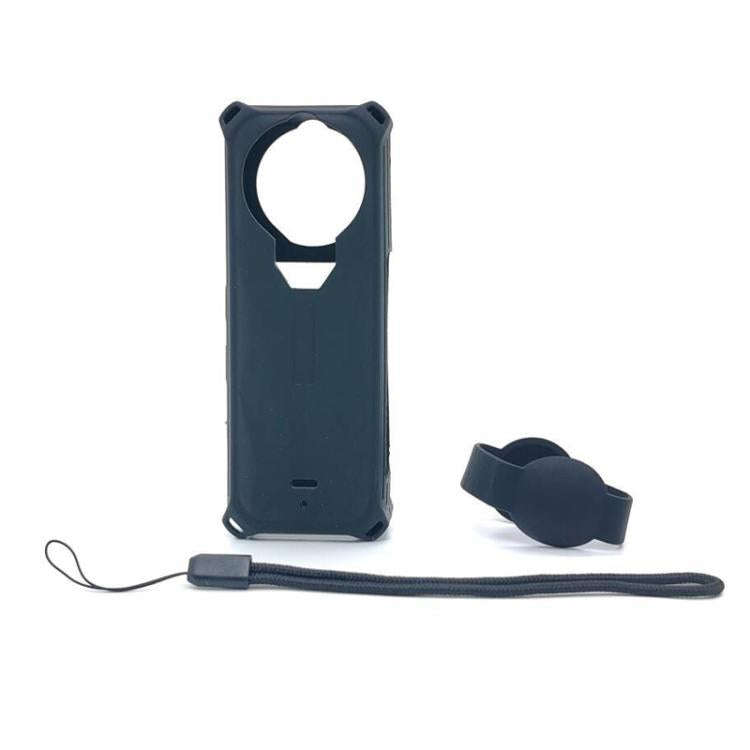 For Insta360 X5 Camera Silicone Cover Case With Lens Cap Shockproof Protective Shell(Black)