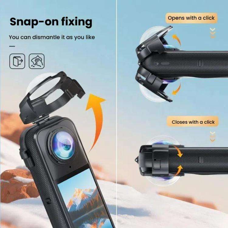 For Insta360 X5 Anti-Fog Snap-On Lens Protector Durable Glass Cover
