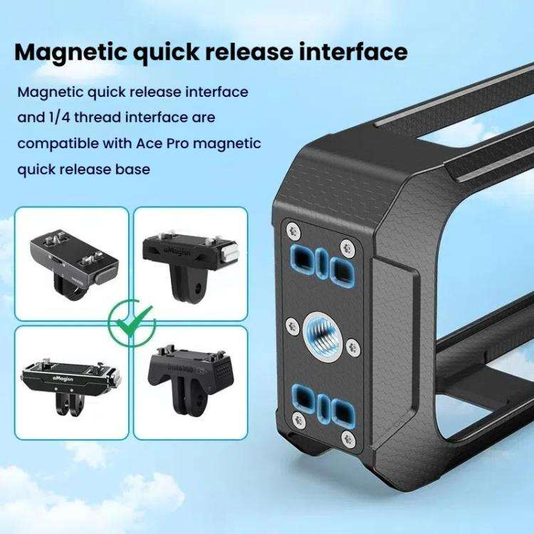 For Insta360 X5 Plastic Protective Frame Magnetic Quick-Release Camera Cage Expansion Bracket