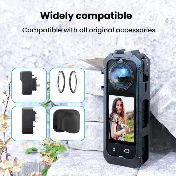For Insta360 X5 Plastic Protective Frame Magnetic Quick-Release Camera Cage Expansion Bracket