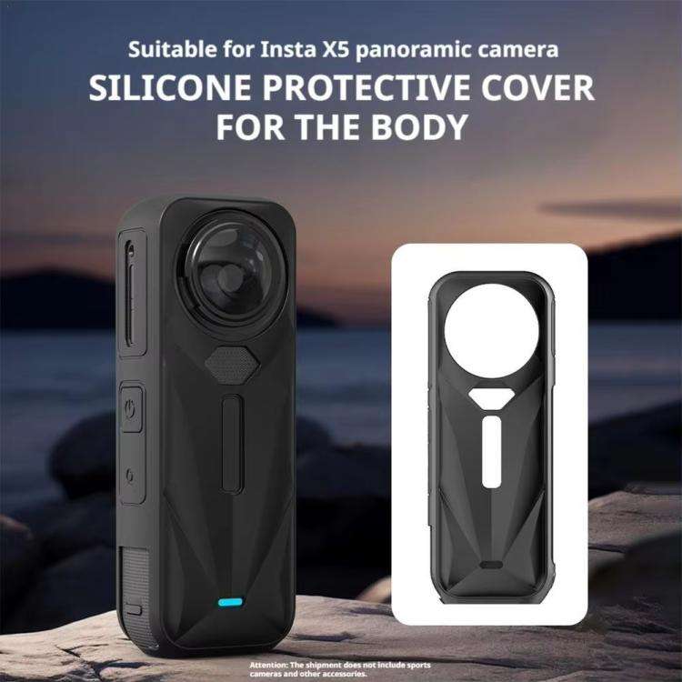 For Insta360 X5 Camera Silicone Case Body Cover Anti-dust and Stain-resistant Protective Shell(Bl...