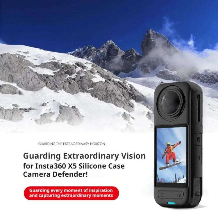 For Insta360 X5 Camera Silicone Case Body Cover Anti-dust and Stain-resistant Protective Shell(Bl...