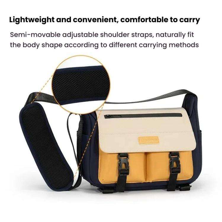 Cwatcun D191 Large Shoulder Camera Bag Waterproof Crossbody Microsingle DSLR Camera Messenger Bag