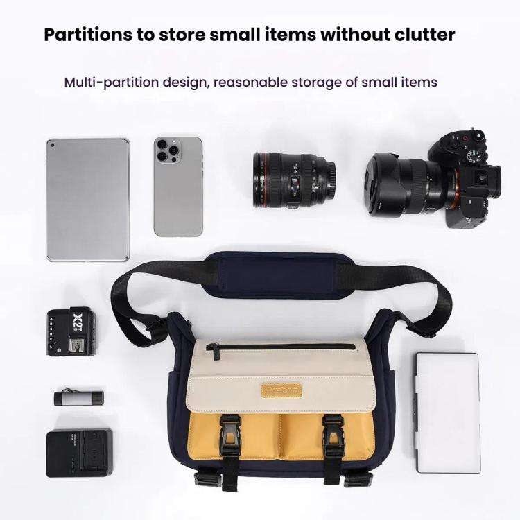 Cwatcun D191 Large Shoulder Camera Bag Waterproof Crossbody Microsingle DSLR Camera Messenger Bag