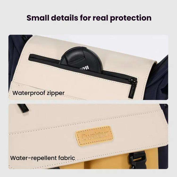 Cwatcun D191 Large Shoulder Camera Bag Waterproof Crossbody Microsingle DSLR Camera Messenger Bag