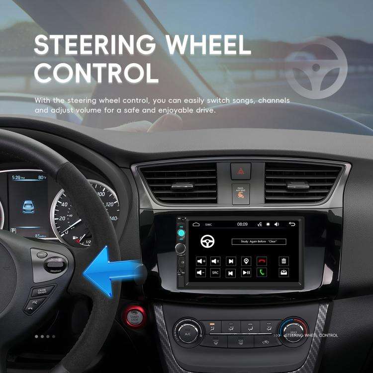 7 Inch Wired Carplay Dual Butt MP5 Player Bluetooth Big Screen Car Center Control, Spec: Standard...