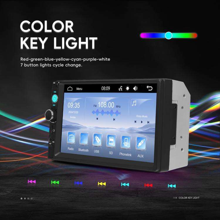 7 Inch Wired Carplay Dual Butt MP5 Player Bluetooth Big Screen Car Center Control, Spec: Standard...