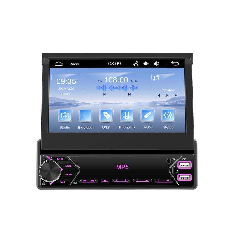 7 inch Universal Manual Retractable Screen Car MP5 Player Car Center Control All-in-One Wired Car...