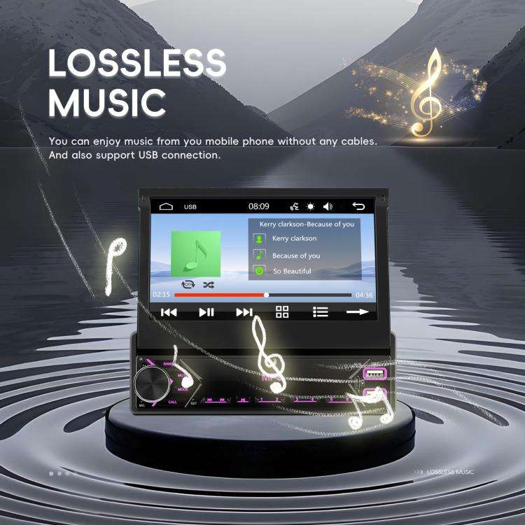 7 inch Universal Manual Retractable Screen Car MP5 Player Car Center Control All-in-One Wired Car...