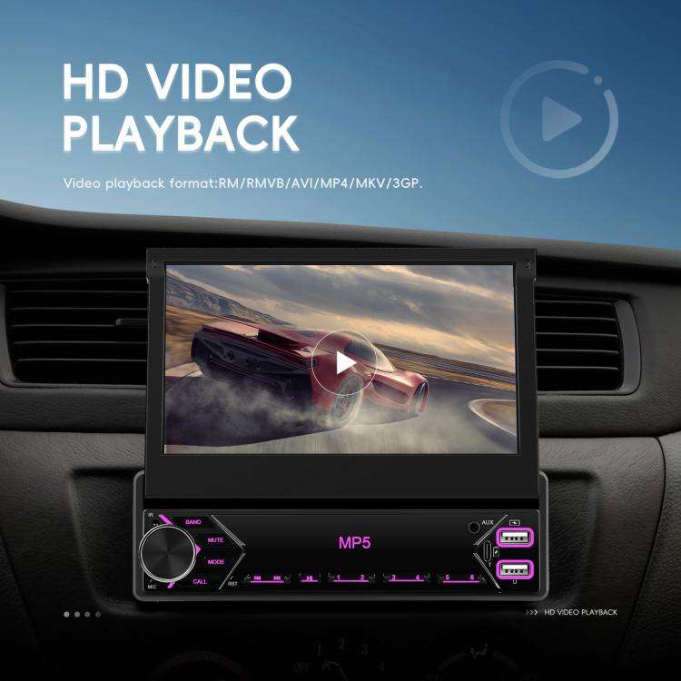 7 inch Universal Manual Retractable Screen Car MP5 Player Car Center Control All-in-One Wired Car...