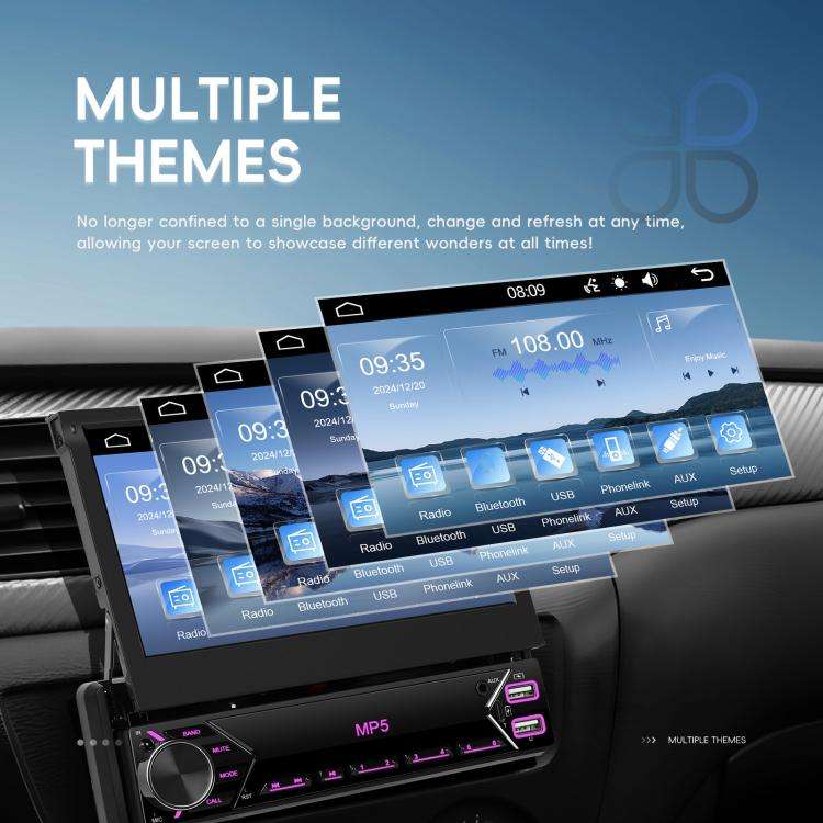 7 inch Universal Manual Retractable Screen Car MP5 Player Car Center Control All-in-One Wired Car...
