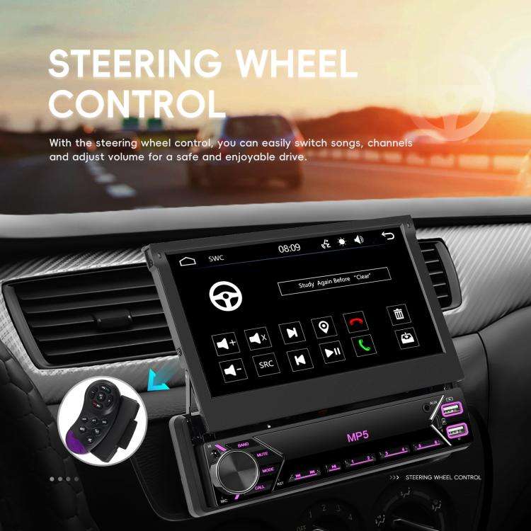 7 inch Universal Manual Retractable Screen Car MP5 Player Car Center Control All-in-One Wired Car...