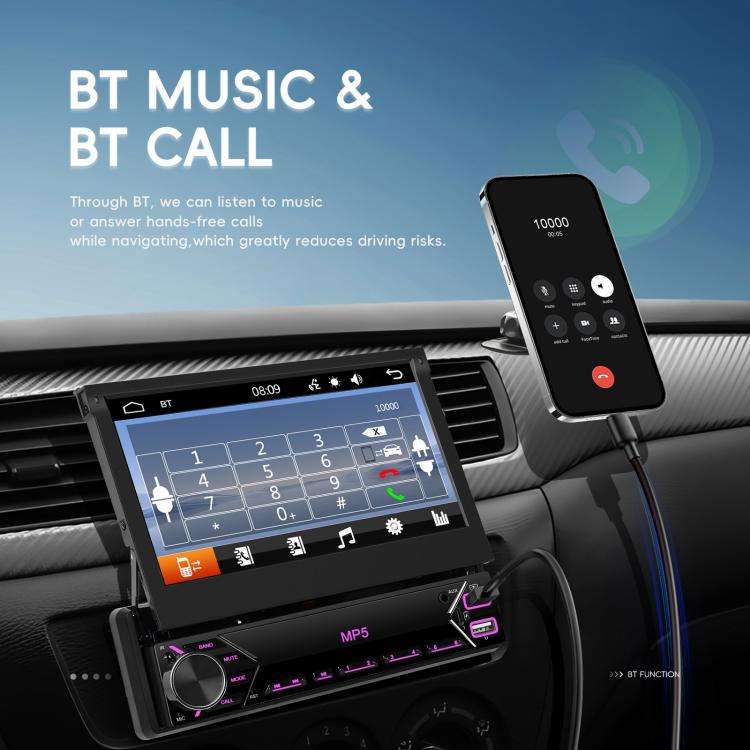 7 inch Universal Manual Retractable Screen Car MP5 Player Car Center Control All-in-One Wired Car...