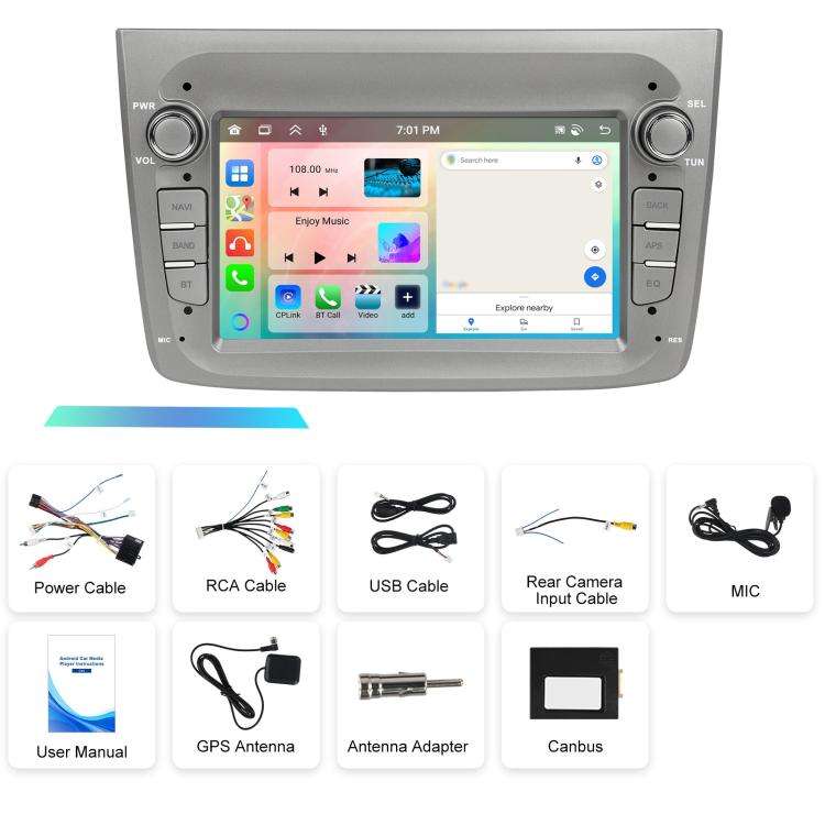 For Alfa Romeo MITO 2008-2016 7 inch Horizontal Screen Android 15 Carplay Car Center Control Inte...