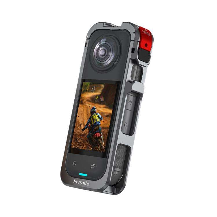 For Insta360 X5 Camera Flymile Metal Frame Lens Cover Set Rabbit Cage Expansion Bracket(Metal Color)