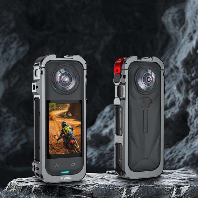 For Insta360 X5 Camera Flymile Metal Frame Lens Cover Set Rabbit Cage Expansion Bracket(Metal Color)