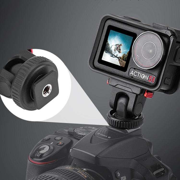 For Osmo Action 3 / 4 / 5 Pro Flymile AC5003 Magnetic Head Quick Release Base(Black)