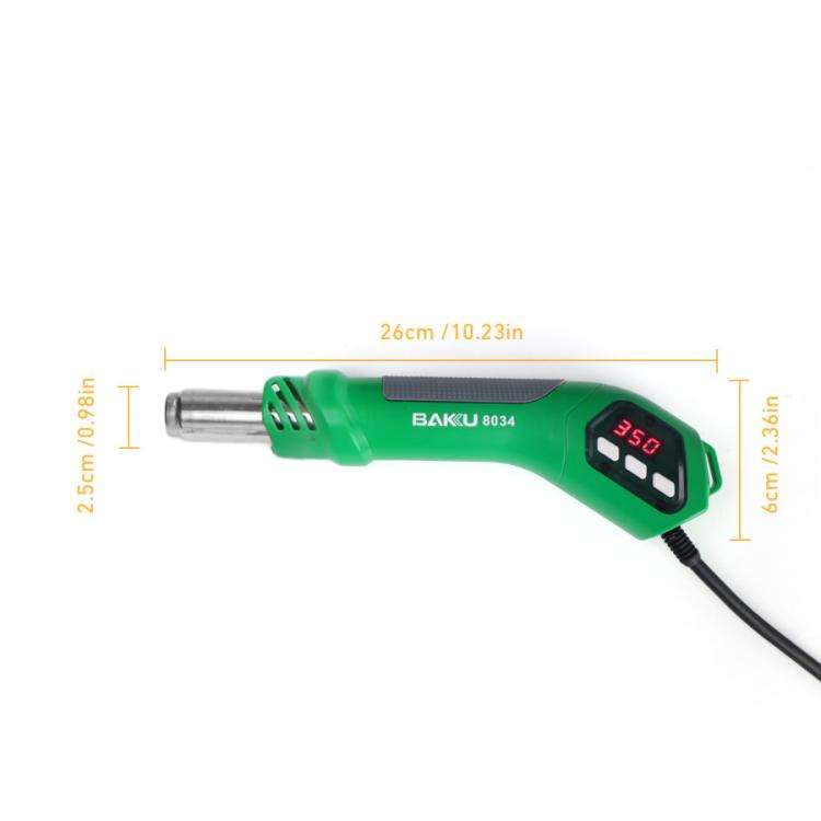 BAKU BA-8034 650W Hot Air Blower 100-500 Degrees Celsius Heat Tool With 3 Nozzles 220V EU Plug