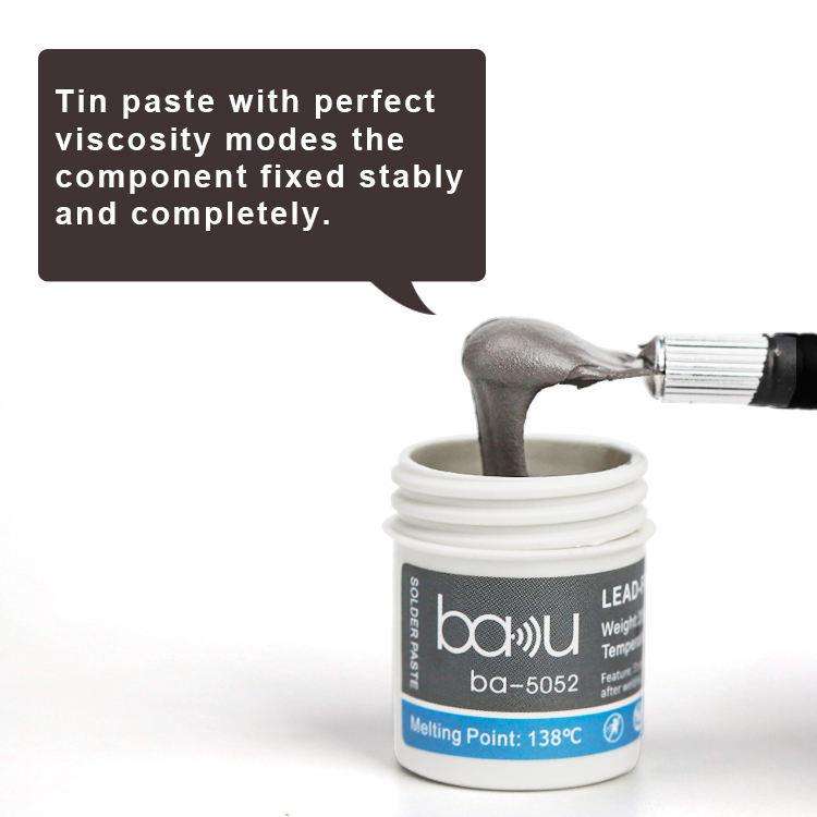 BAKU BA-5052 BGA Solder Paste for Mobile Phone Repair 35g Tin 35-45 Microns, 138 Celsius Melting ...