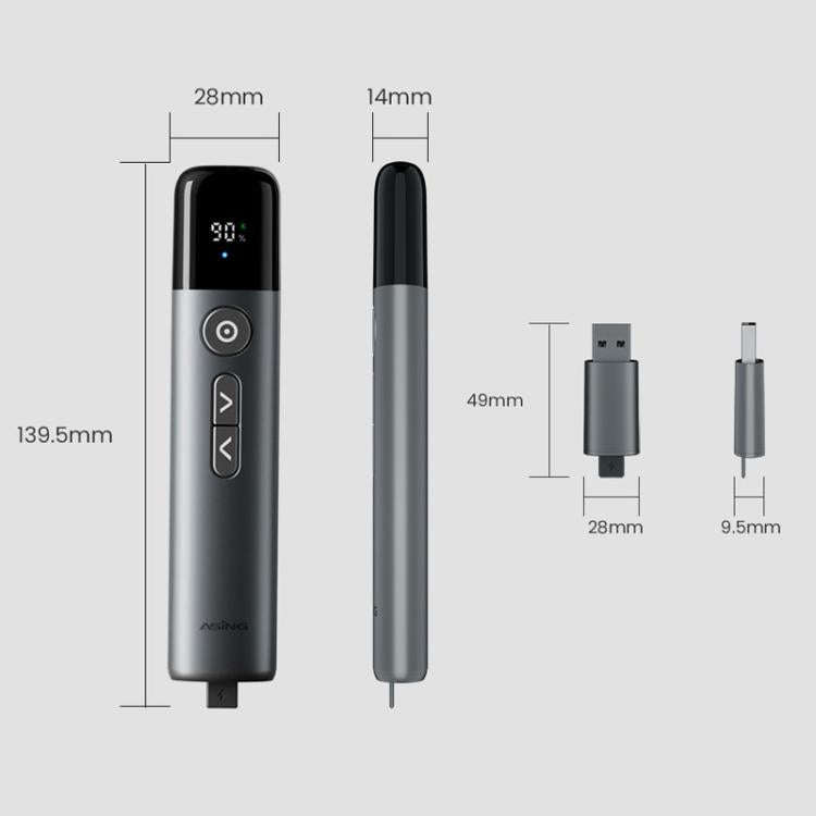 ASiNG A17 Pro Dual Mode Wireless Laser Presentation Pointer - USB/Bluetooth Rechargeable Adjustab...