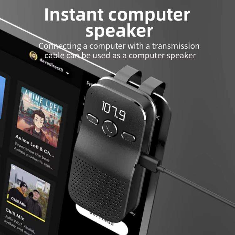 C17 Car Visor Bluetooth Hands Free 1 To 2 Large Volume Car Phone Speaker