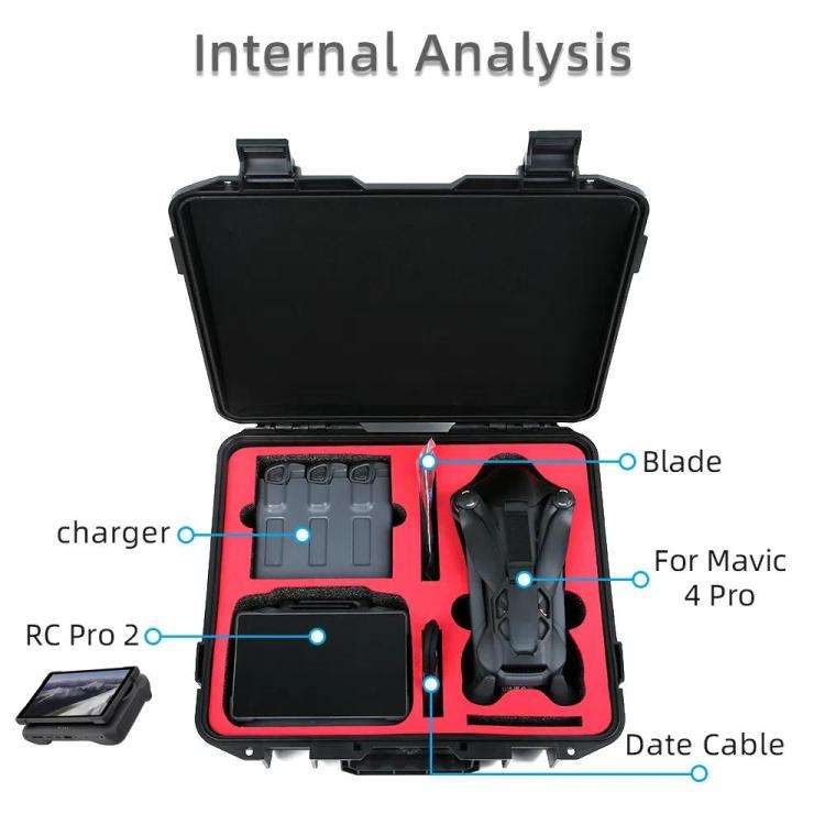 For DJI Mavic 4 Pro Creator Combo RC Pro 2 Explosion-Proof Case Storage Box Suitcase With Shoulde...