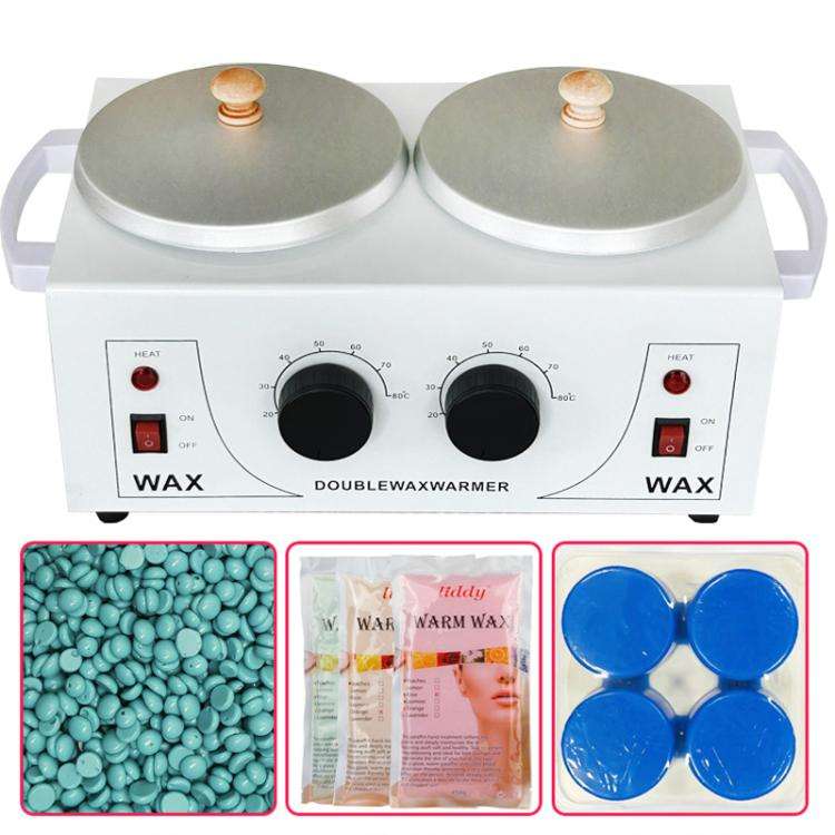 Double Pots Chocolate Melt Machine Temperature Control Hand Wax Machine Hand Heat Stirring Tool(U...
