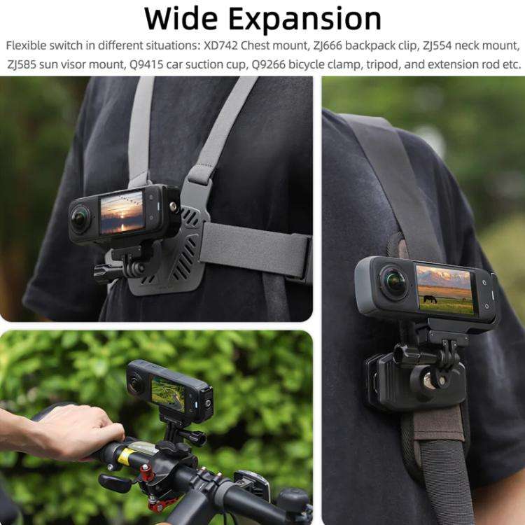 For Insta360 X5 / X4 Sunnylife X4-ZJ826 L-shape Conversion Bracket Magnetic Adaptor Expansion Acc...